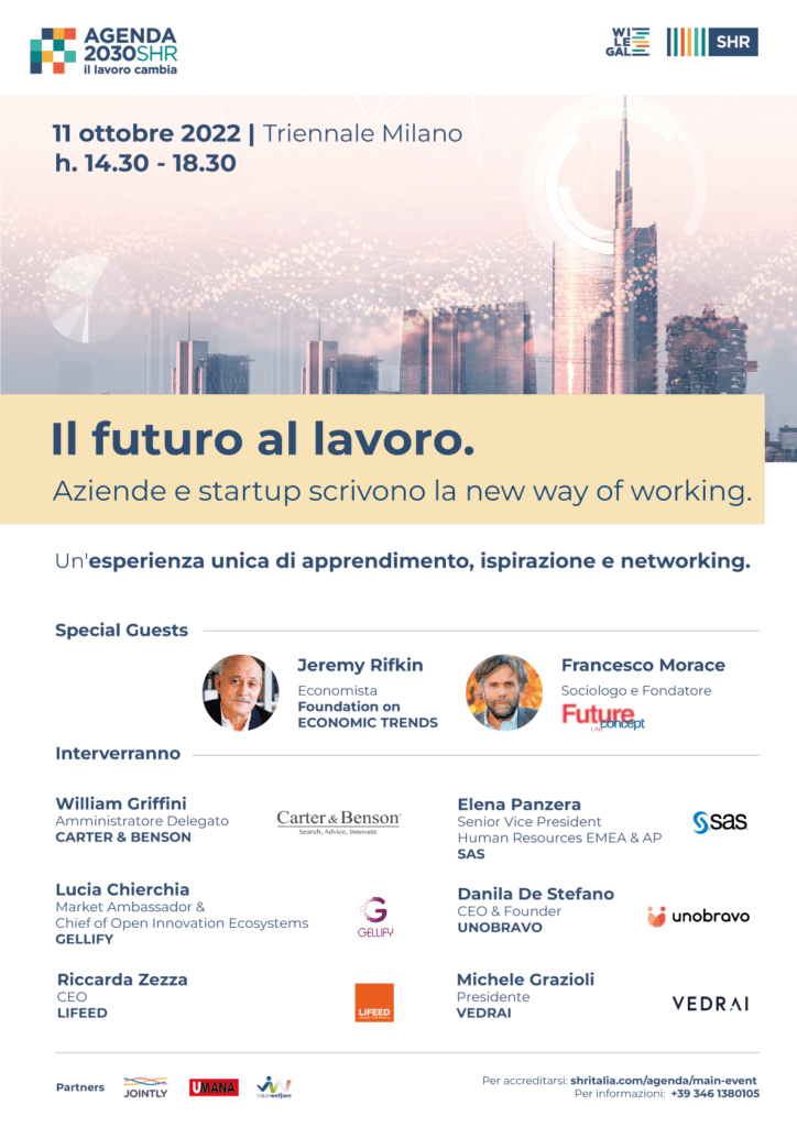 Agenda 2030 | Il futuro al lavoro. Aziende e startup scrivono la new way of working. Martedì 11 ottobre alla Triennale di Milano.