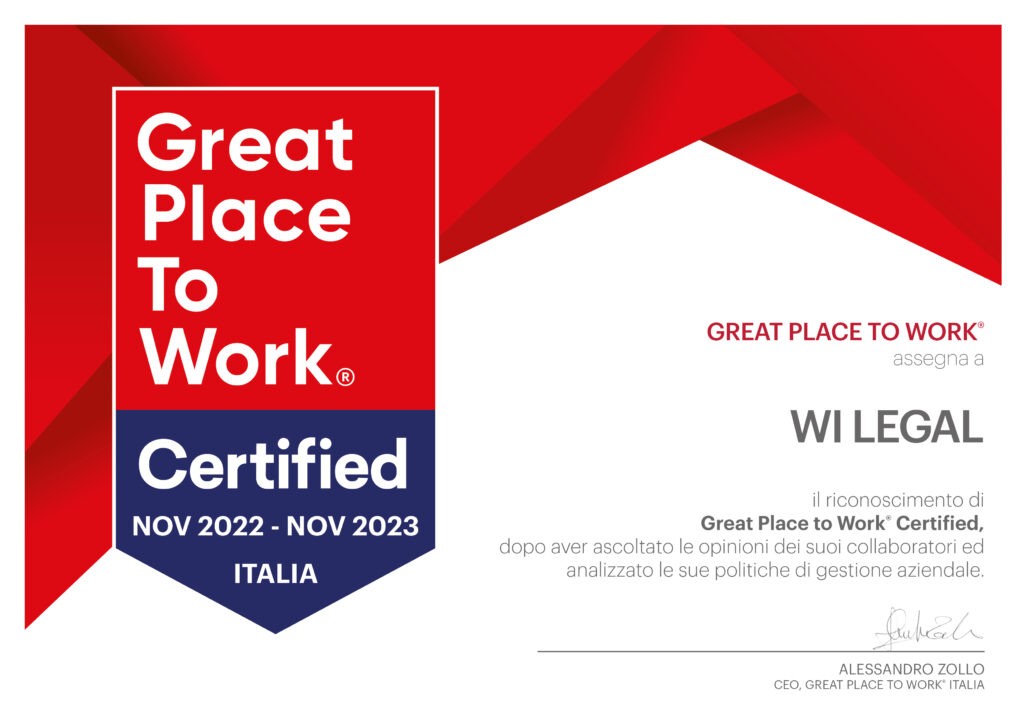 WI LEGAL ottiene la certificazione “Great Place To Work”
