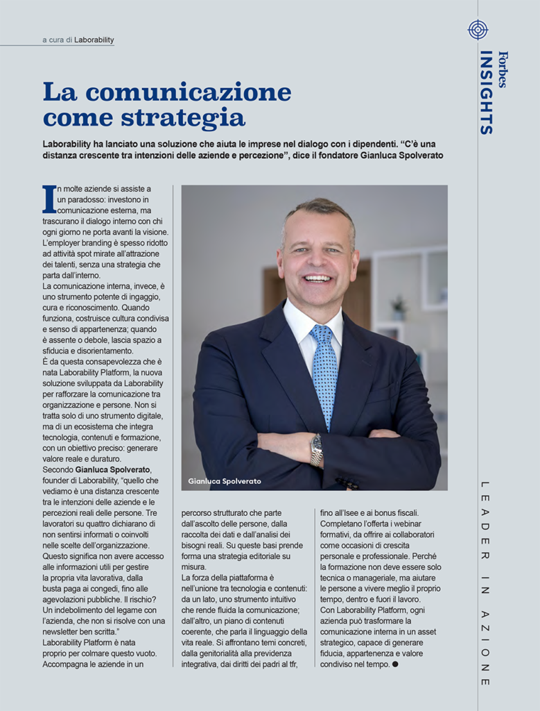 Forbes | La comunicazione come strategia. Intervista a Gianluca Spolverato